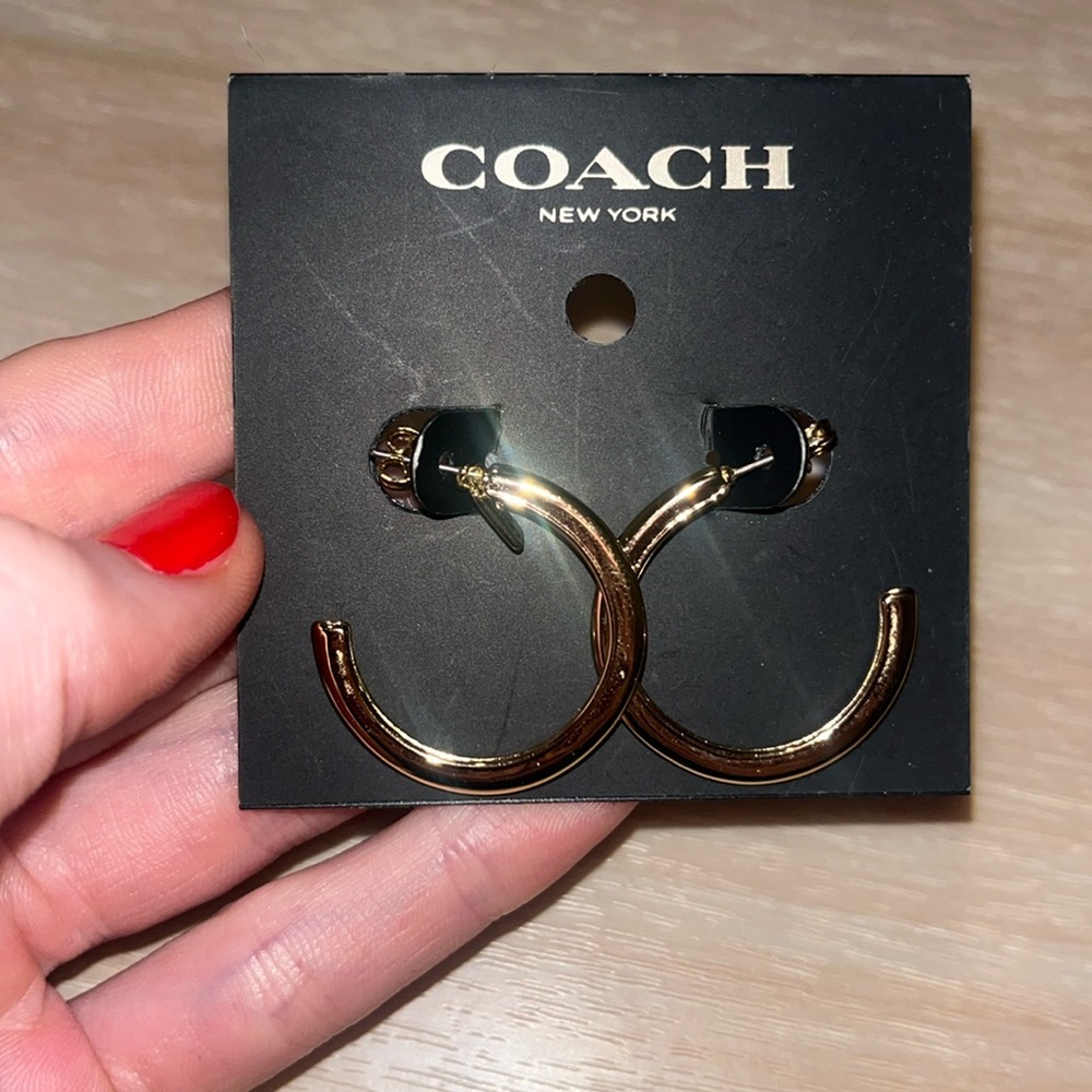 Coach medium hoop earrings